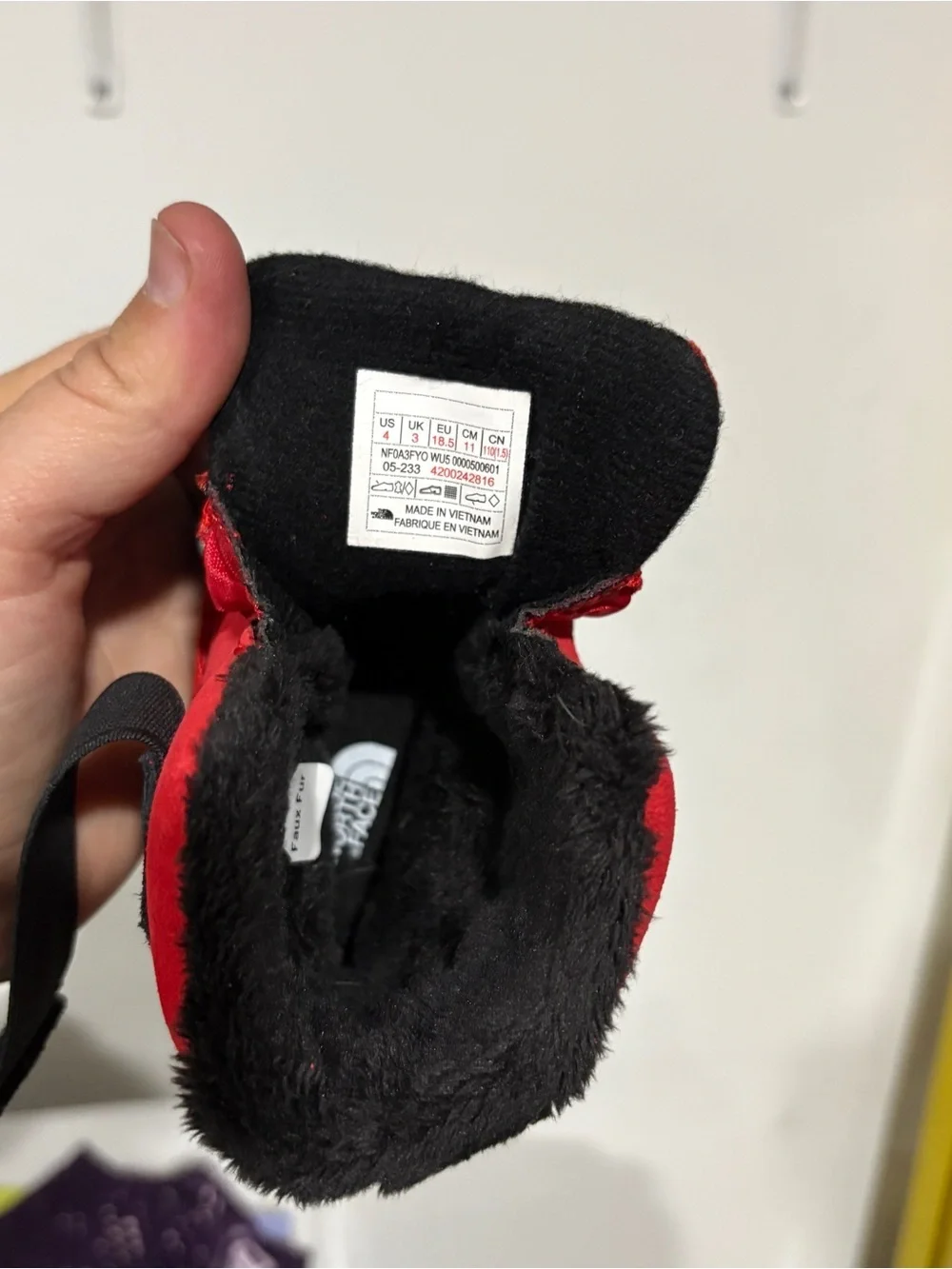 The North Face Kids' Red Insulated Snow Boot Toddler Alpenglow II Size 4